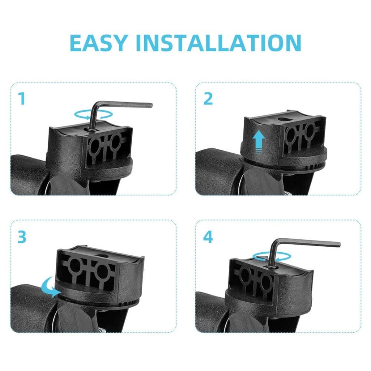 Kemimoto Polaris RZR Pro R 360 Degree Adjustable Side Mirrors w/ 1.75" -2" Roll Bar - 1 pair