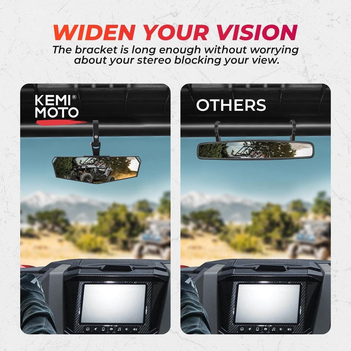 Kemimoto Polaris RZR Pro XP "1.5-2" Rear view Mirror