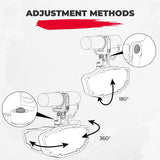 Kemimoto Polaris RZR Pro XP 1.65"-2" Roll Bar Rear View Mirror w/ Light Built-in Rechargeable Battery