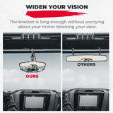 Kemimoto Polaris RZR Pro XP 1.65"-2" Roll Bar Rear View Mirror w/ Light Built-in Rechargeable Battery