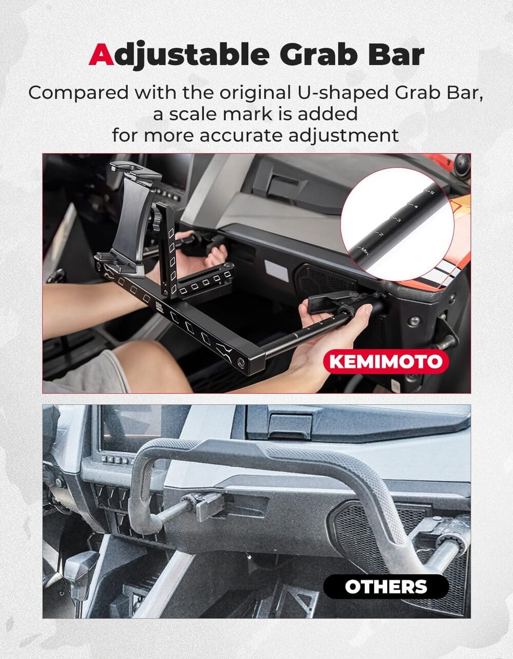Kemimoto Polaris RZR Pro XP Electronic Device Mounts with Grab Bar