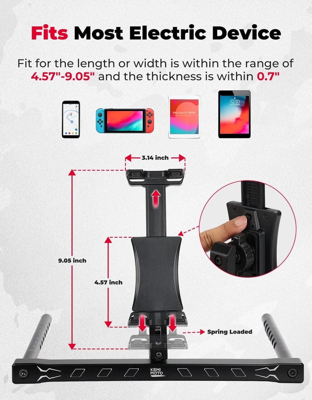 Kemimoto Polaris RZR Pro XP Electronic Device Mounts with Grab Bar