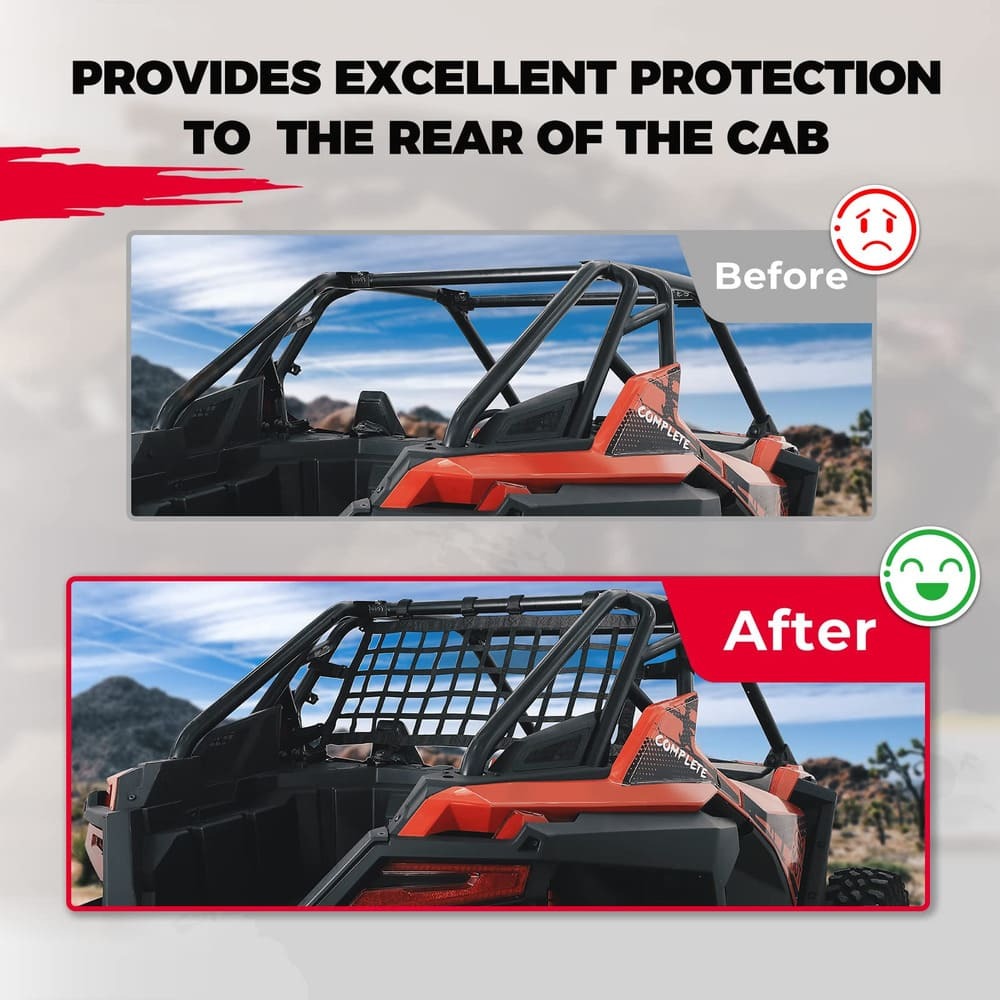 Kemimoto Polaris RZR Pro XP/Turbo R Soft Rear Window Mesh Net Protection