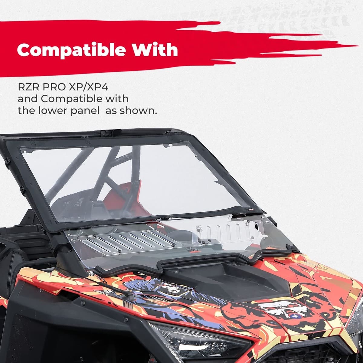 Kemimoto Polaris RZR PRO XP UTV Front Half Windshield PVC