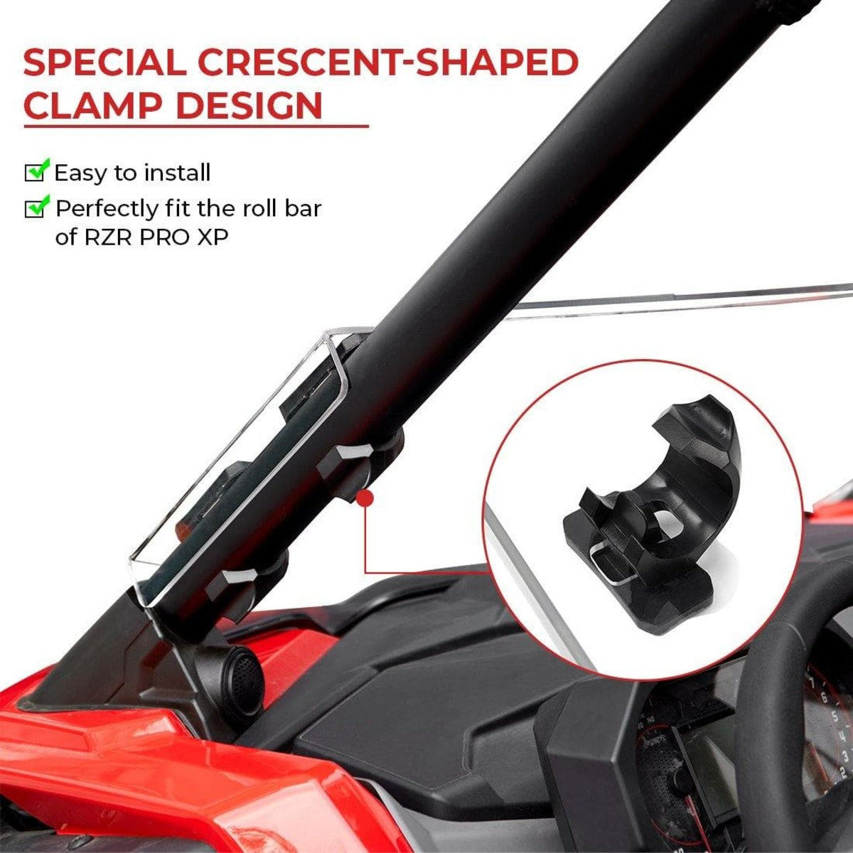 Kemimoto Polaris RZR PRO XP / XP 4 UTV Half Windshield