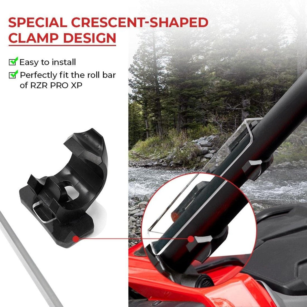 Kemimoto Polaris RZR PRO XP / XP 4 UTV Half Windshield