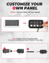 Kemimoto Polaris RZR UTV 12-24V 8 Gang Switch Panel