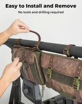 Kemimoto Polaris RZR UTV Roll Cage Organizer Leather Bag