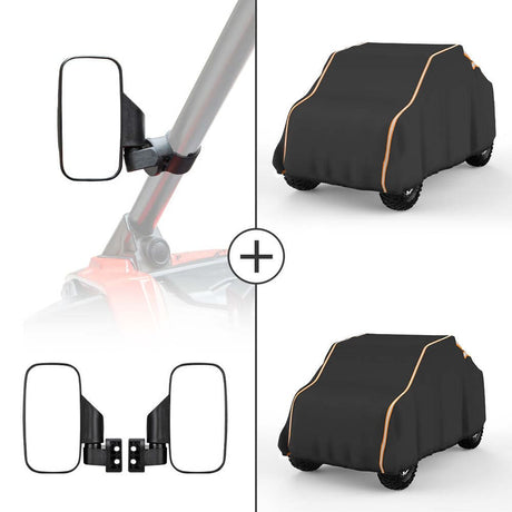 Kemimoto Polaris RZR UTV Side View Mirror & Storage Cover