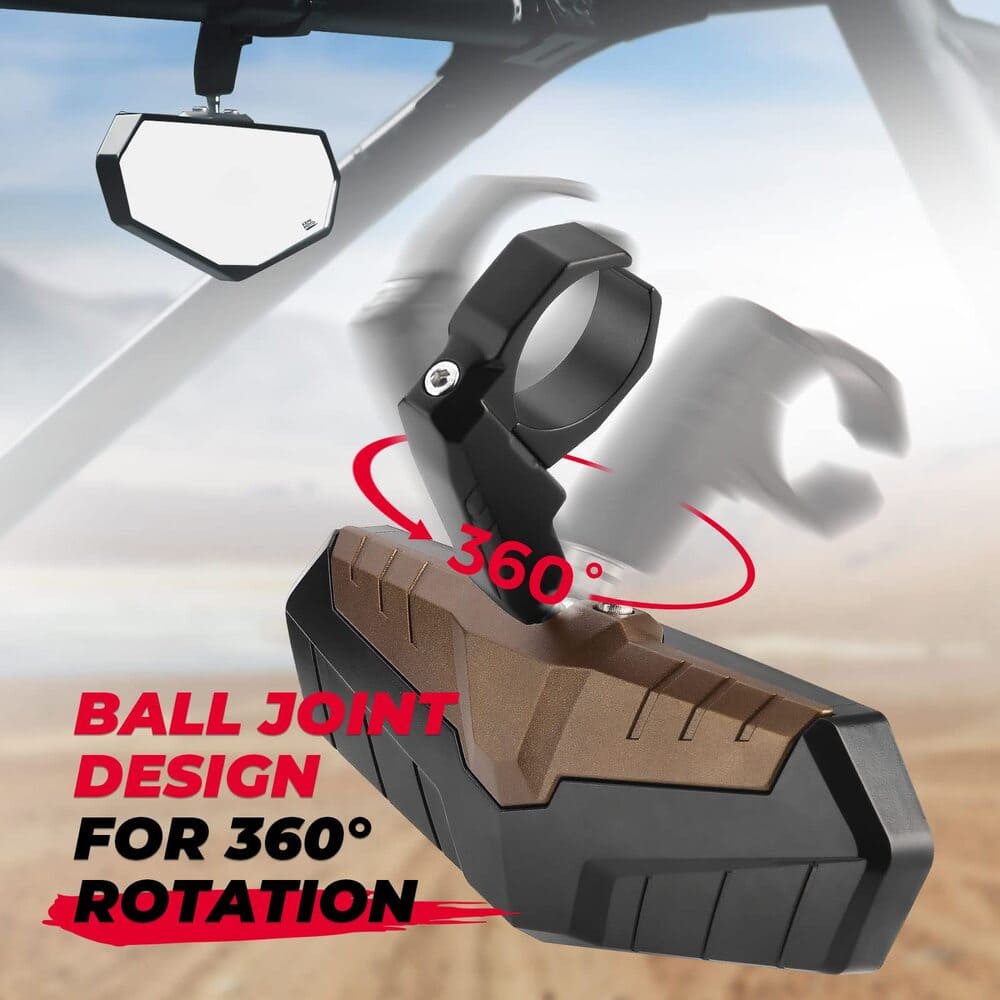 Kemimoto Polaris RZR XP 1000 1.6"-2" Roll Bar Cages UTV Rear View Mirror