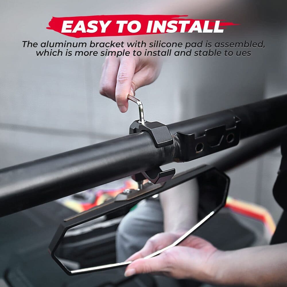 Kemimoto Polaris RZR XP 1000 1.6"-2" Roll Bar Cages UTV Rear View Mirror