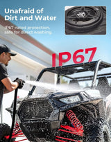 Kemimoto Polaris RZR XP 1000 6.5'' UTV Bluetooth Sound System Speakers w/ 625''-1.9'' Roll Bar