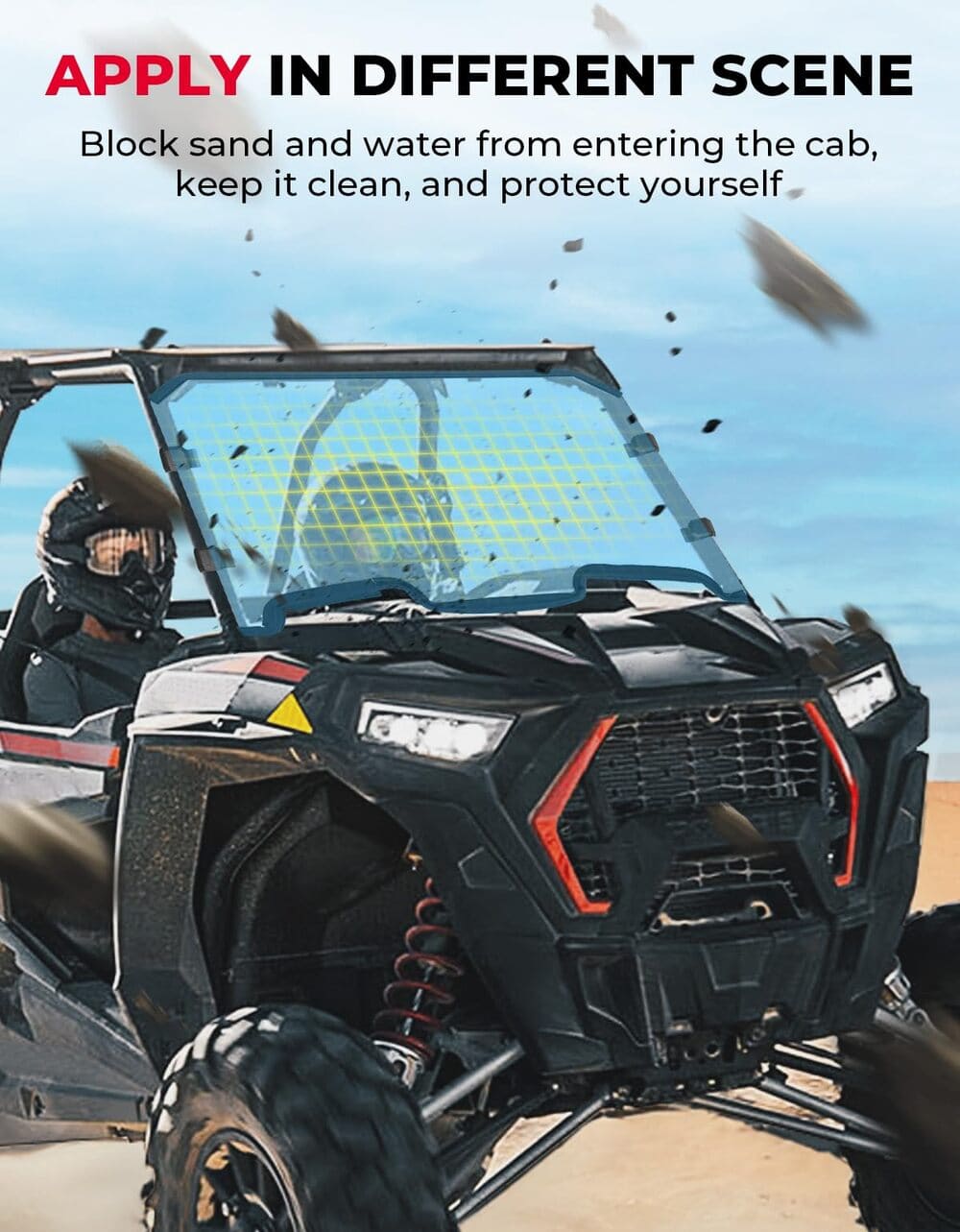 Kemimoto Polaris RZR XP 1000 Cab Enclosures Soft Upper Doors & Front Windshield