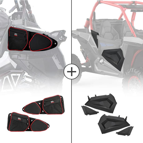 Kemimoto Polaris RZR XP 1000 Front Side Door Bags & Lower Half Door Inserts Panels