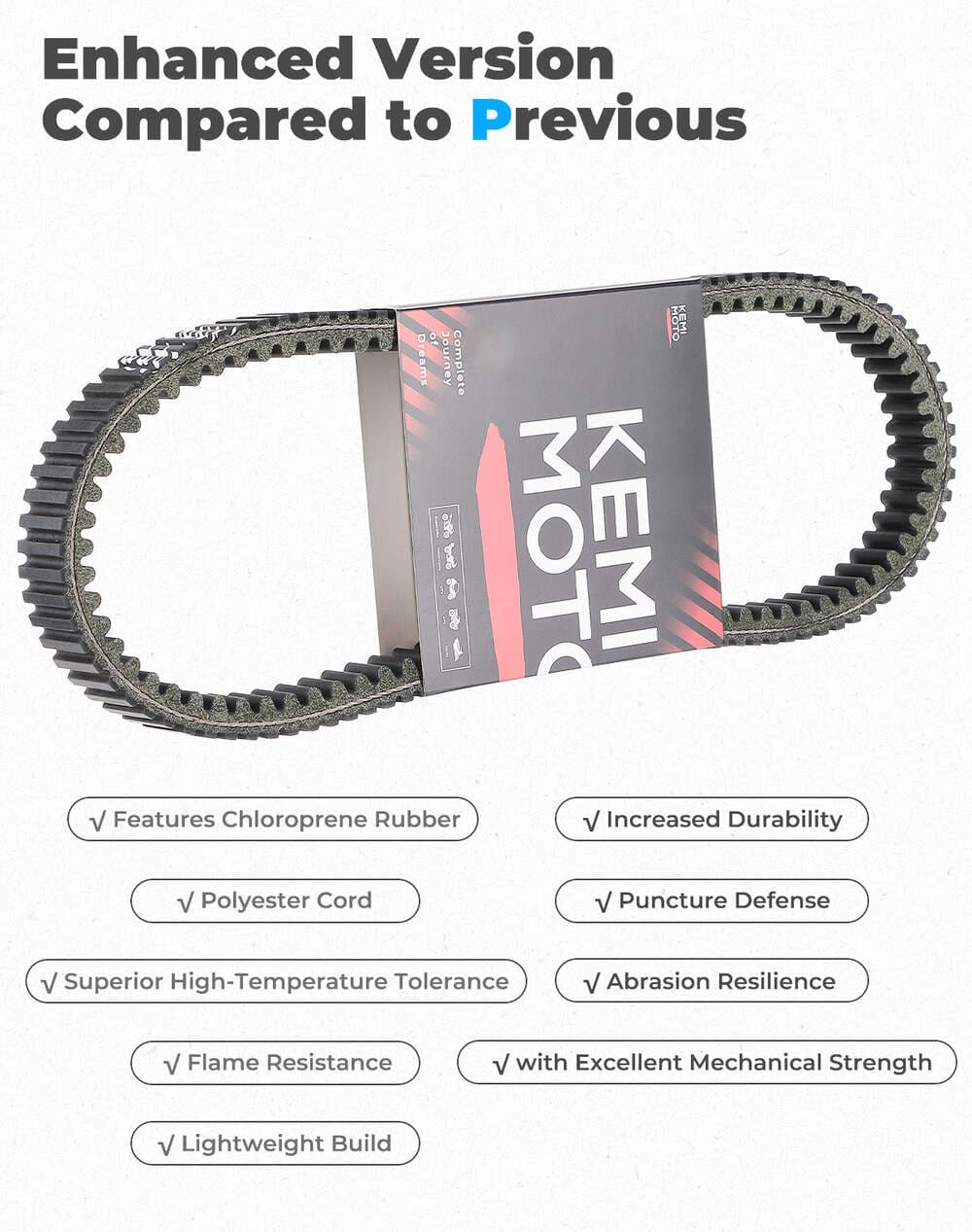 Kemimoto Polaris RZR XP 1000 Heavy Duty Carbon Drive Belt