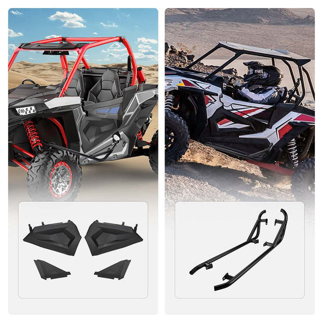 Kemimoto Polaris RZR XP 1000 Lower Half Door Inserts Panels & Nerf Bars Rock Sliders