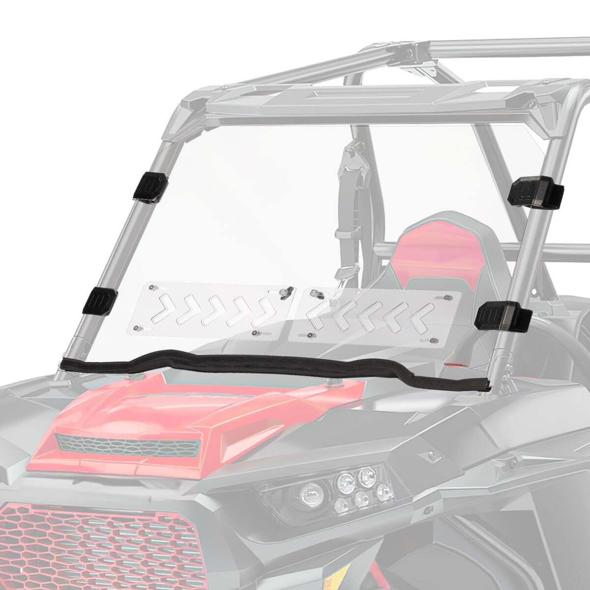 Kemimoto Polaris RZR XP 1000 Pre-Installed Rubber Strip Front Vented Windshield