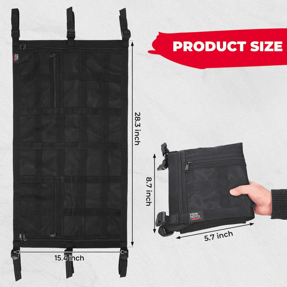 Kemimoto Polaris RZR XP 1000/Pro XP Upgrade Ceiling Cargo Net Pockets