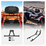 Kemimoto Polaris RZR XP 1000 Spare Tire Carrier Mount & Side Nerf Bars Rock Sliders