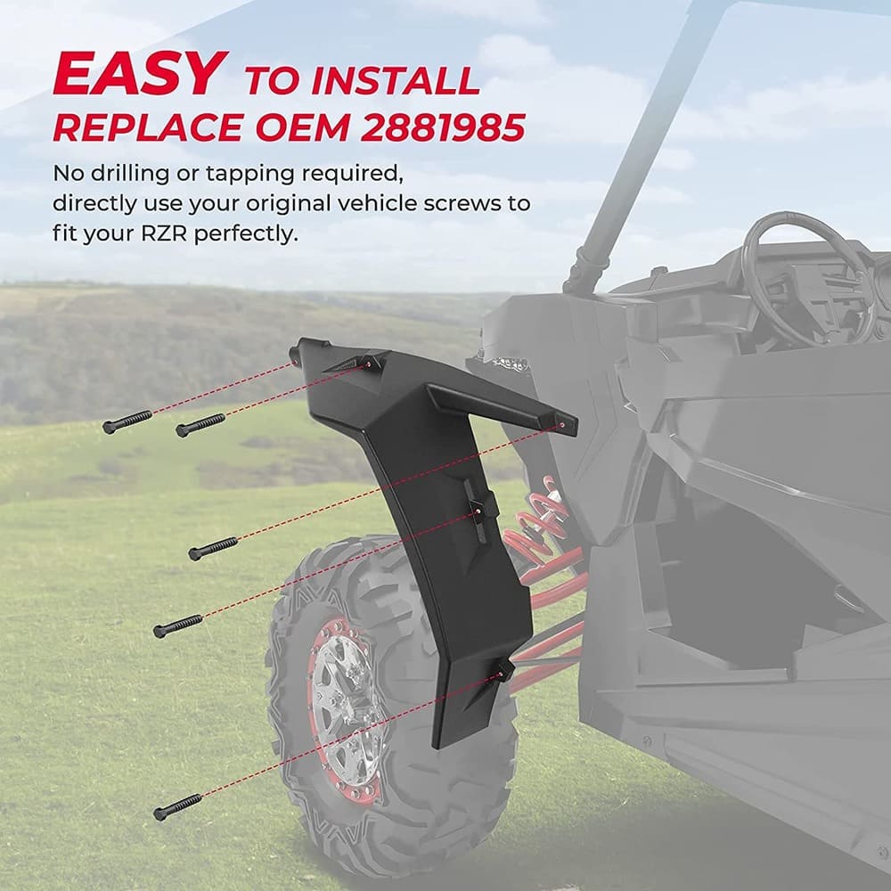 Kemimoto Polaris RZR XP 1000 Extended Front Full Mud Flaps - 2PCs