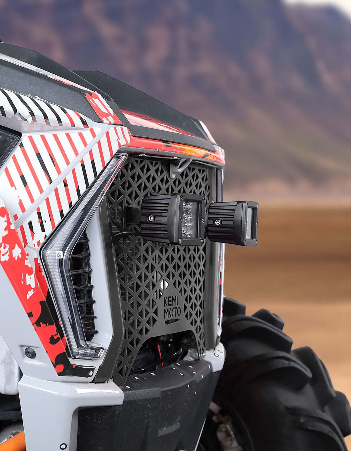 Kemimoto Polaris RZR XP 1000 UTV Metal Front Grill Light