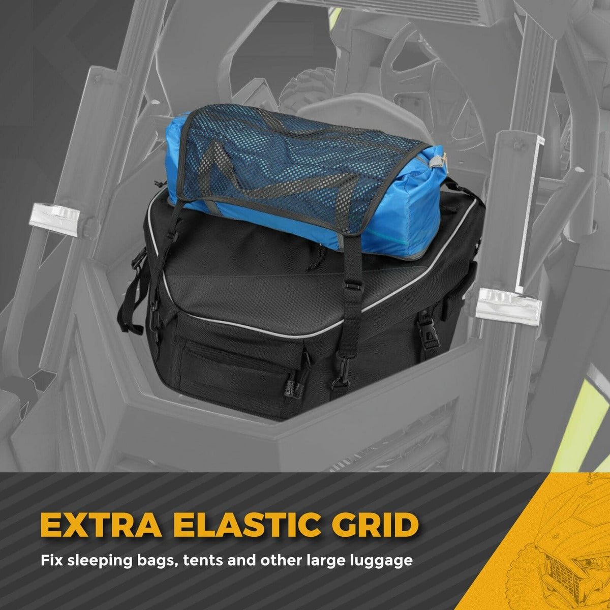 Kemimoto Polaris RZR XP 1000/Turbo UTV Rear Storage Bag with Fixed Strap