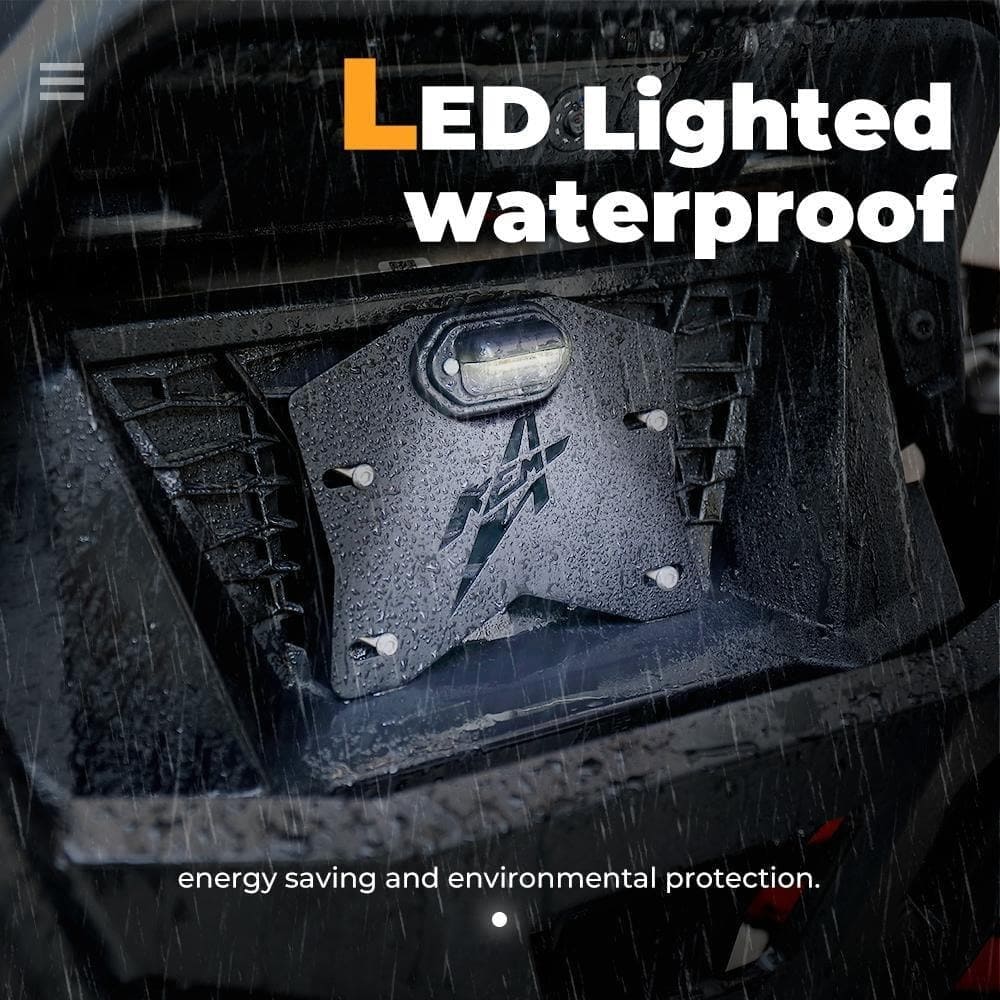 Kemimoto Polaris RZR XP 1000 Universal LED License Plate Bracket Kit