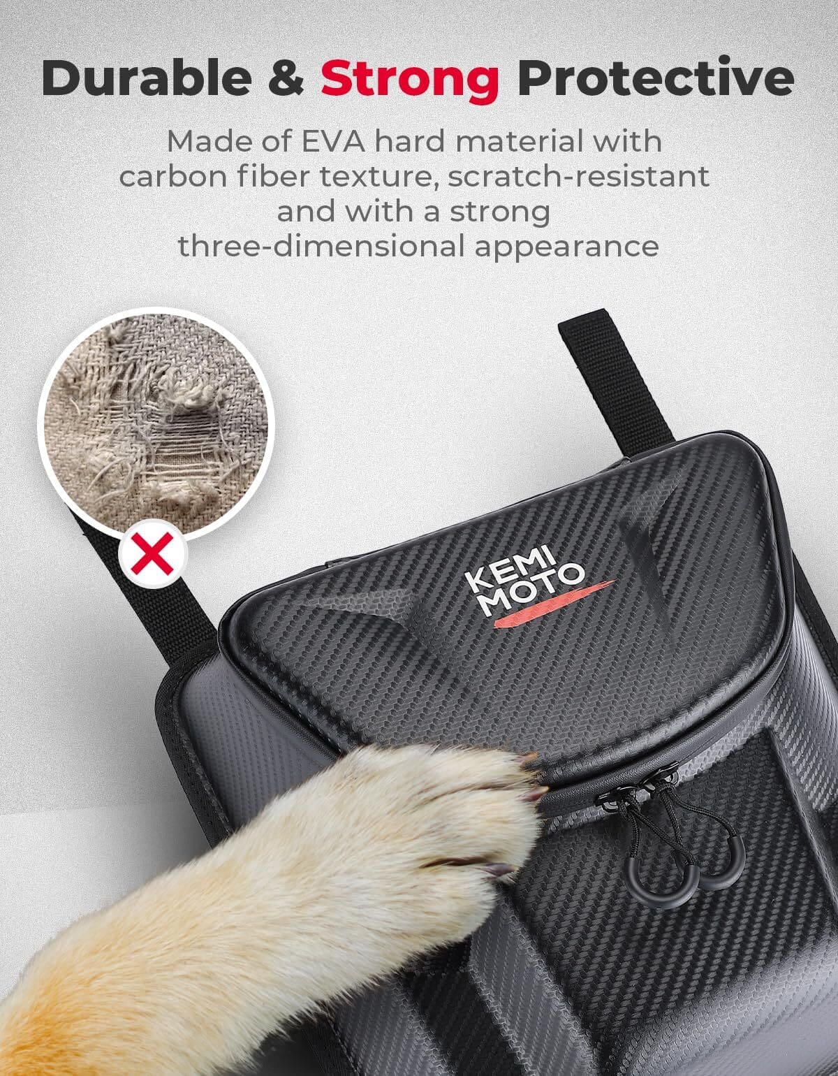 Kemimoto Polaris RZR XP 1000 Upgraded EVA UTV Center Storage Bag with PVC Zippers