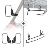 Kemimoto 1.75"-2" Clamps UTV Side View & Center Rear View Mirror