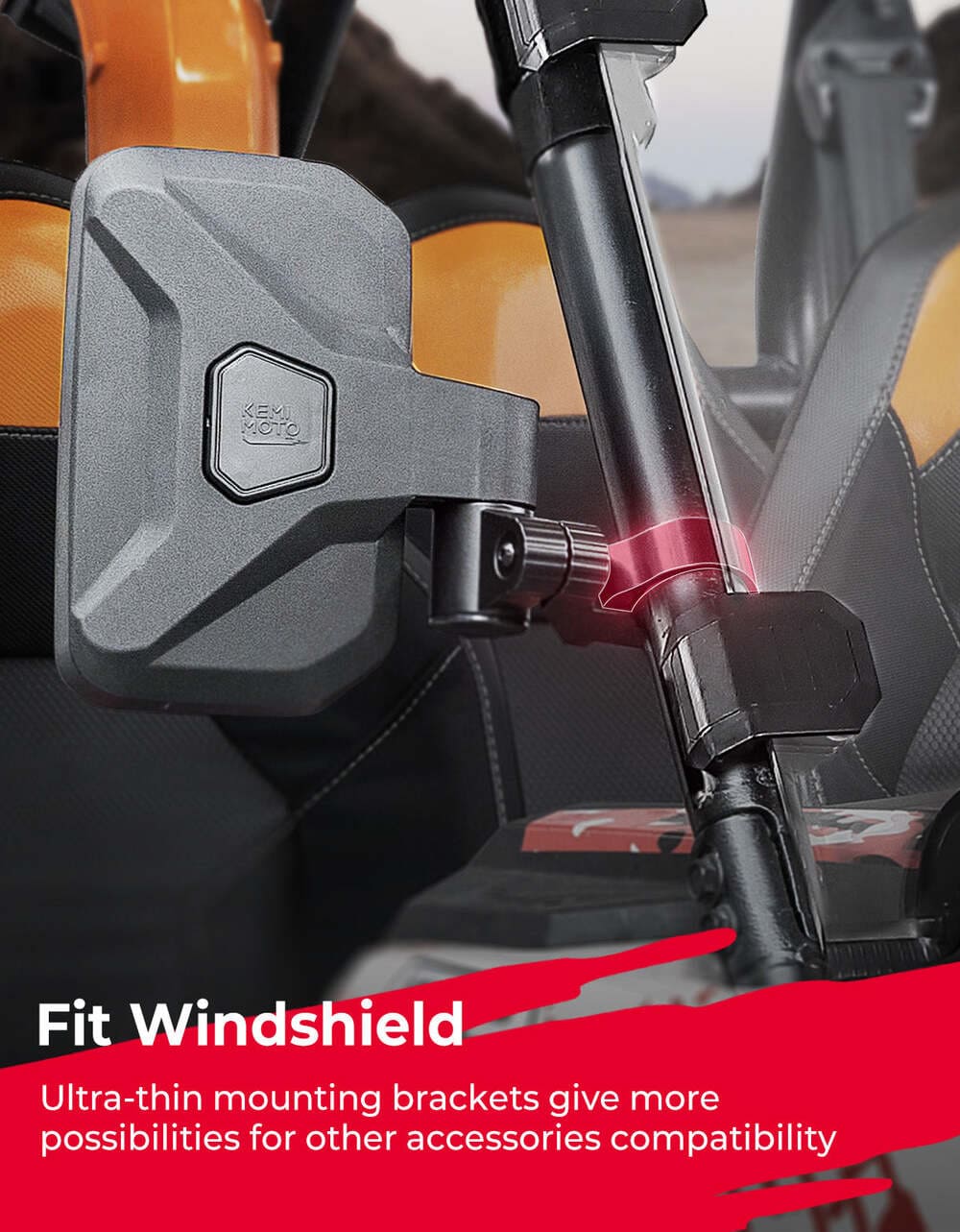 Kemimoto Polaris RZR XP 1000 UTV Side Mirrors
