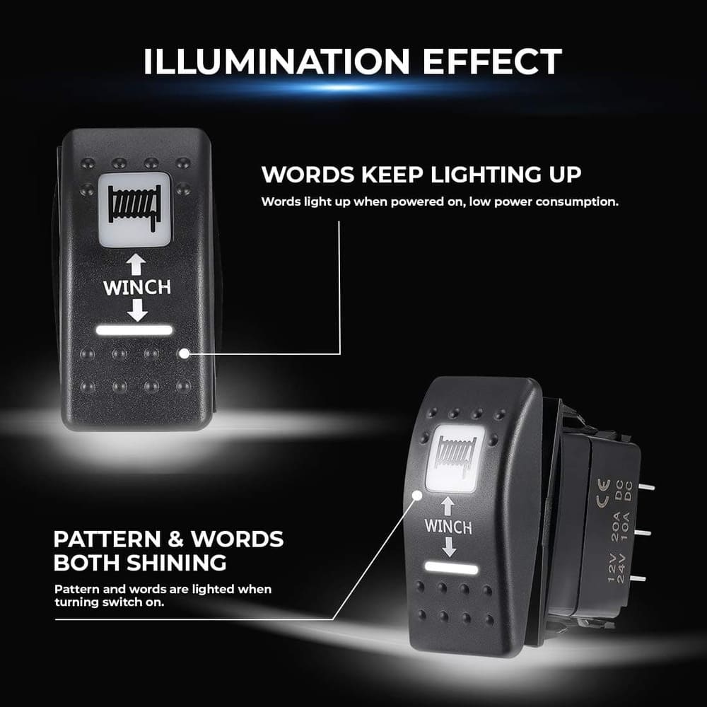 Kemimoto Polaris RZR XP 1000 Winch Rocker Switches - 7 Pin