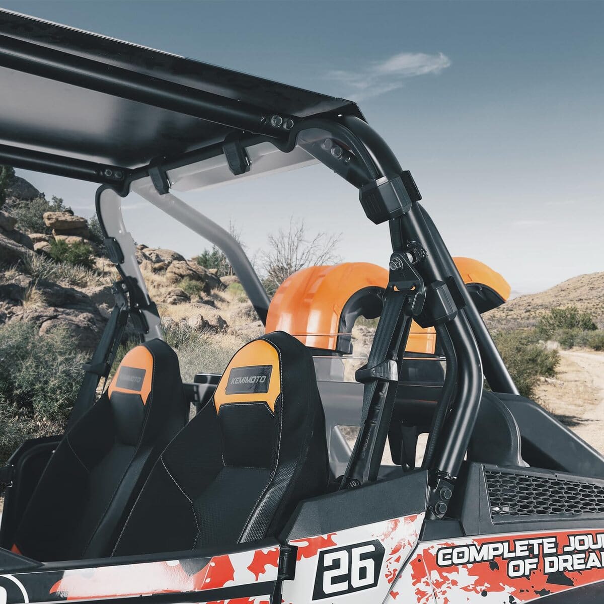 Kemimoto Polaris RZR XP 4 1000 Heavy Duty Rear Windshield - 4 Seater