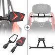 Kemimoto Polaris RZR XP Turbo Side Rear View Mirrors & Spare Tire Carrier Mount