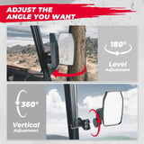 Kemimoto Polaris Upgraded UTV Wider Pro-Fit Side Mirrors