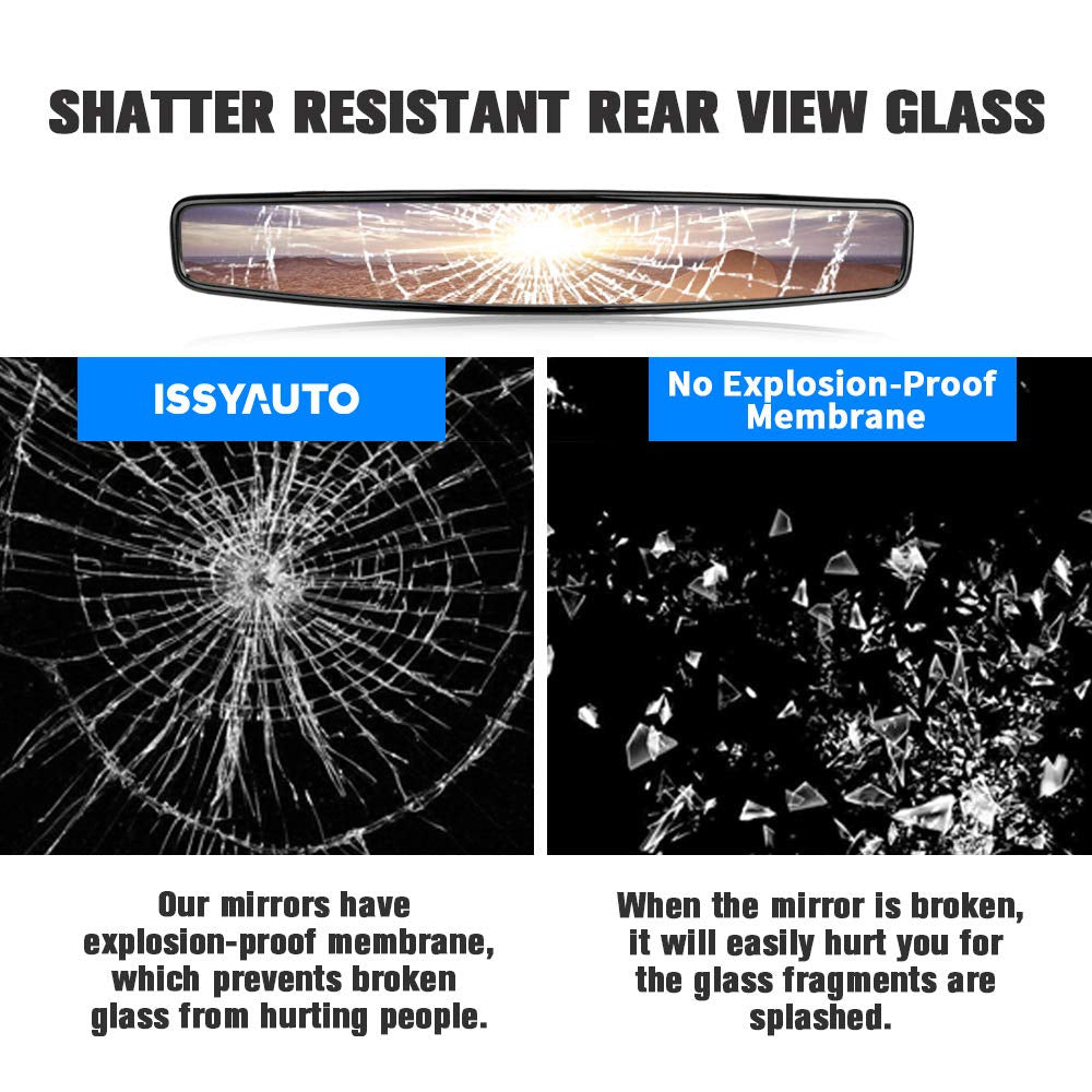 Kemimoto Rear View Mirror with 1.75" Clamps & Convex Design