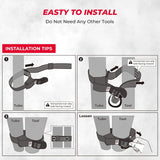 Kemimoto Shovel Holder Rubber Roof Rack Straps Fits 1.5"-3.5" Diameter Tools