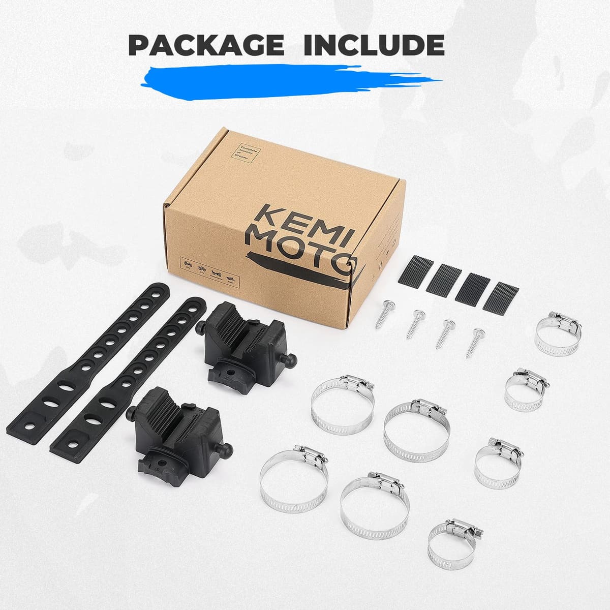 Kemimoto Universal 0.75-2.25" Roll Bars Type B Rubber Tool Clamp