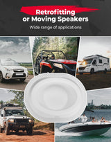 Kemimoto 6x9 Universal White Angeled Speaker Pods - 2 PCs