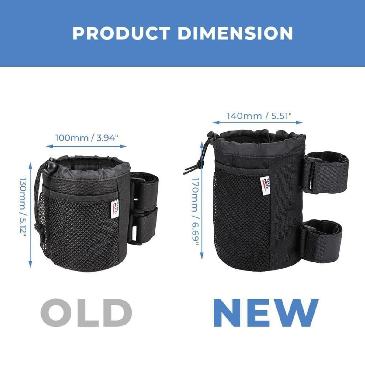 Kemimoto Universal 1.5"-2" Roll Cage Cup Holder - 2 PCs