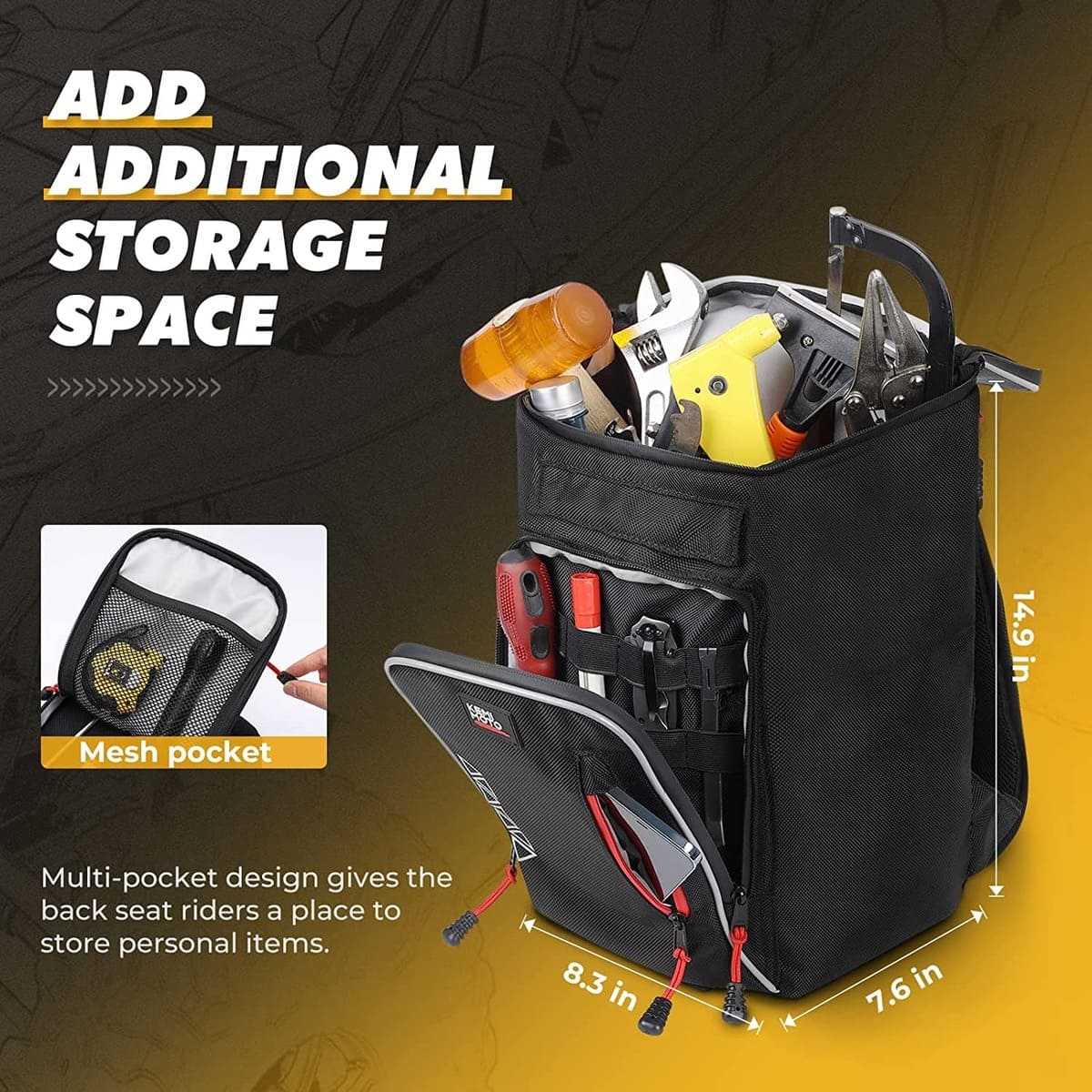 Kemimoto Updated Center Shoulder Console Bag W/ Cooler Bag