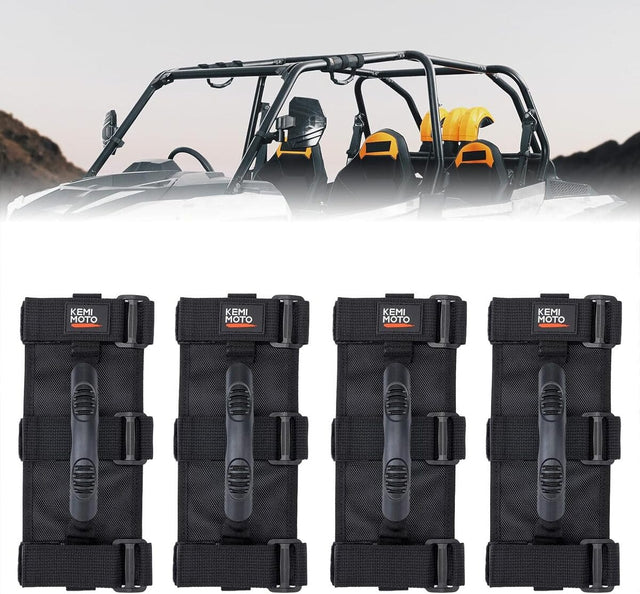 Kemimoto UTV 1.5"-2" Round Bar Cage Grab Handles - 4 Packs