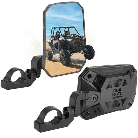 Kemimoto UTV 1.65-2 inch Roll bar Side Mirrors/ Tool-free Multi-Adjustment Mirrors