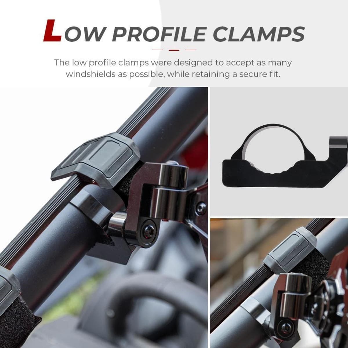 Kemimoto UTV 1.65"-2" Rear View Mirror & 1.6"-2" Round Tube Side Mirror