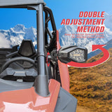 Kemimoto UTV 1.65"-2" Tube Rear View Mirror & 1.6"-2" Tube LED Side Mirrors