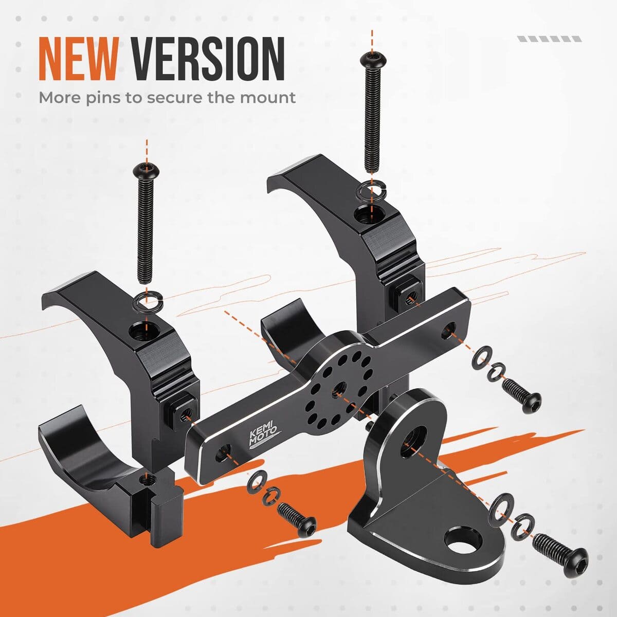 Kemimoto UTV Aluminum Whip Light Mount for 1.5 to 2" Roll Cage