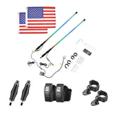 Kemimoto UTV/ATV 2Pcs 3ft COB Whip Lights w/App & Remote Control