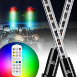 Kemimoto UTV/ATV/Boat 5FT RF Wireless Remote Bendable Whip Lights - 2 Pcs