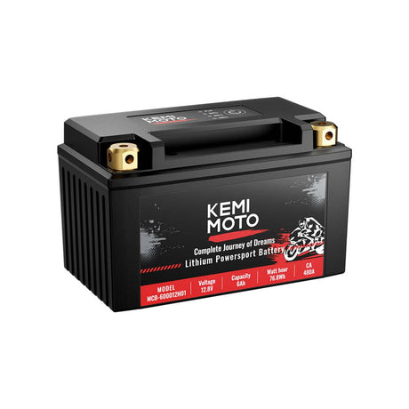 Kemimoto UTV/ATV Life Po4 12v 6Ah Lithium Battery