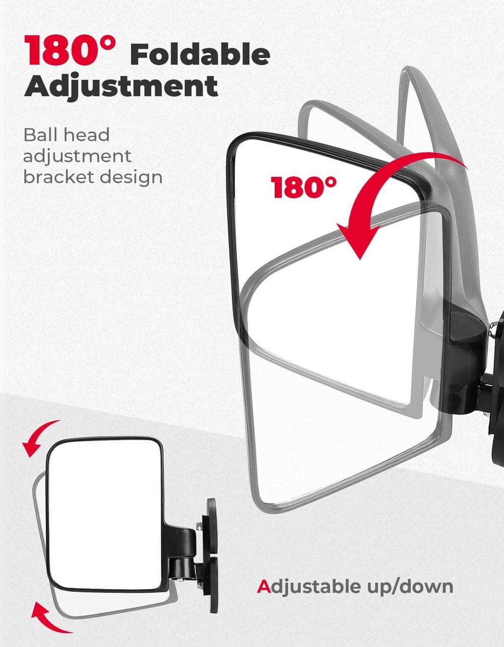 Kemimoto UTV/ATV Tractors/ Lawn & Mover 114Lbs Magnetic Side Mirrors - 1 Pair
