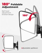 Kemimoto UTV/ATV Tractors/ Lawn & Mover 114Lbs Magnetic Side Mirrors - 1 Pair